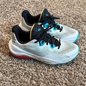 Under Armour Steph Curry Sneakers - White, Blue, and yellow